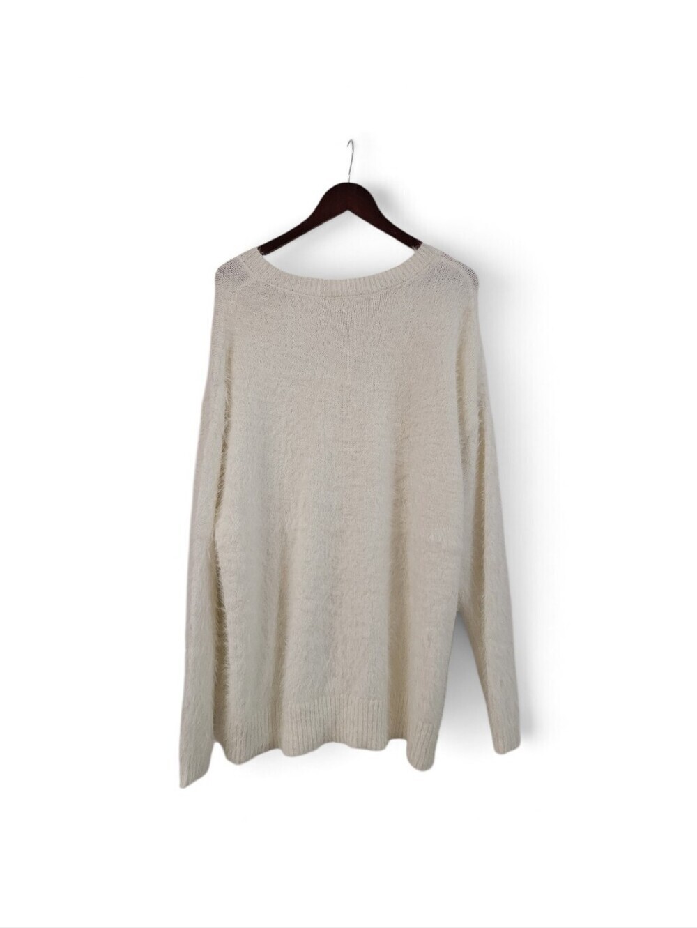 New Open Edit Cream Oversized Fuzzy Sweater Women's XL Pullover Cozy - Picture 4 of 6